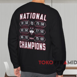 Uconn Huskies 2024 Ncaa Men's Basketball National Champions Schedule Shirt Black Sweatshirt