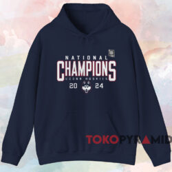Uconn Huskies 2024 Ncaa Men's Basketball National Champions Schedule Shirt Navy Hoodie