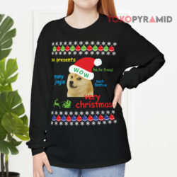 Ugly Christmas Doge Meme Shiba Sweatshirt 4 Ugly Christmas Doge Meme Shiba Long sleeved