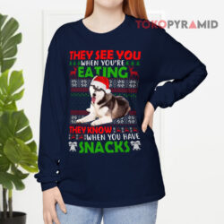 Ugly Christmas Siberian Husky Sweatshirt 4 Ugly Christmas Siberian Husky Long sleeved