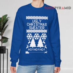 Ugly Christmas Sweater Ho Ho Ho Blue Sweatshirt