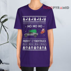 Ugly Christmas Tes-la HO HO HO Merry Cybertruck Is Disrupting The Holiday Sweatshirt 2 Ugly Christmas Tes la Ho Ho Ho Merry Cybertruck Is Disrupting The Holiday T shirt