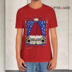 Ugly Christmas Vintage Santa Paws San Diego Zoo T shirt