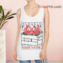 Ugly Christmas Warm Wishes Dumpster Fire Tank Top