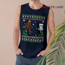 Ugly Disc Golf Christmas BigFoot Playing Golf Sweatshirt 3 Ugly Disc Golf Christmas Bigfoot Playing Golf Tank Top