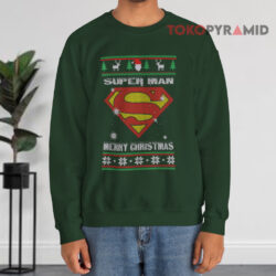 Ugly Super Man Merry Christmas Green Sweatshirt