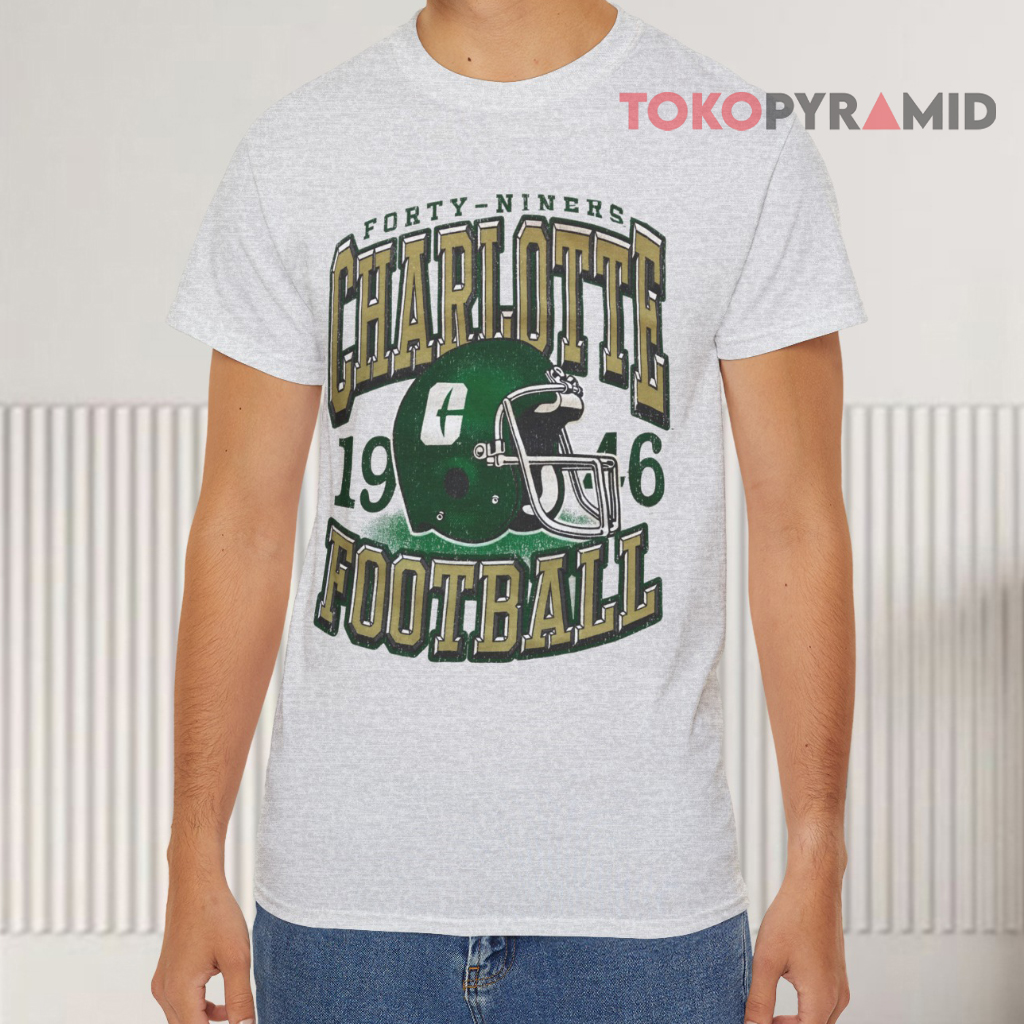 Unc Charlotte Football 1946 Vintage Grey T shirt Unc Charlotte Football 1946 Vintage Grey T shirt