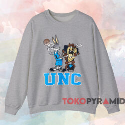 UNC Tar Heels Bugs Bunny And Taz Shirt 4 Unc Tar Heels Bugs Bunny And Taz Shirt Grey Sweatshirt