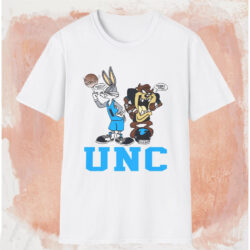 Unc Tar Heels Bugs Bunny And Taz Shirt White T shirt