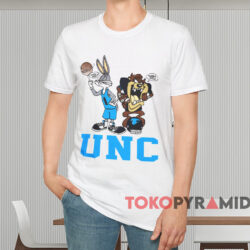 Unc Tar Heels Bugs Bunny And Taz Shirt White T shirt