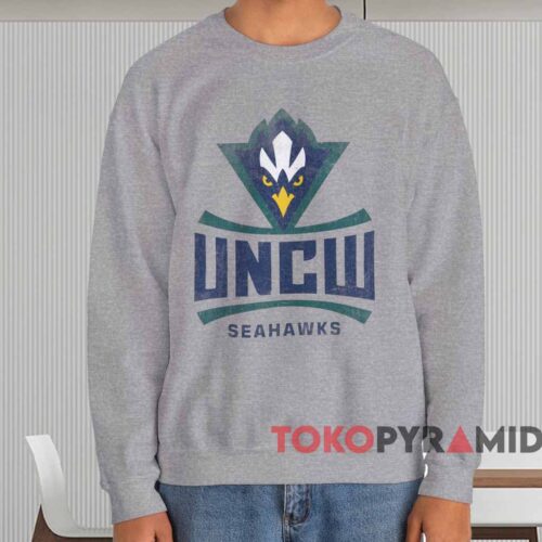Unc Wilmington Seahawks Primary Logo Shirt Grey Sweatshirt