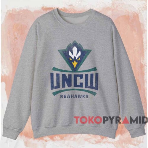Unc Wilmington Seahawks Primary Logo Shirt Grey Sweatshirt