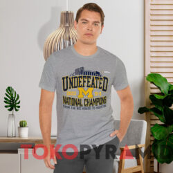 Undefeated Michigan National Champions Shirt Grey T shirt