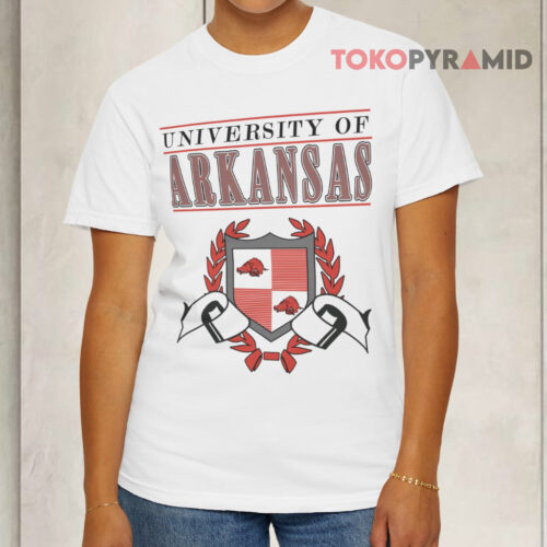 University Of Arkansas Logo Vintage White T shirt