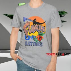 University Of Florida Gators Mascot Sunset Shirt Grey T shirt