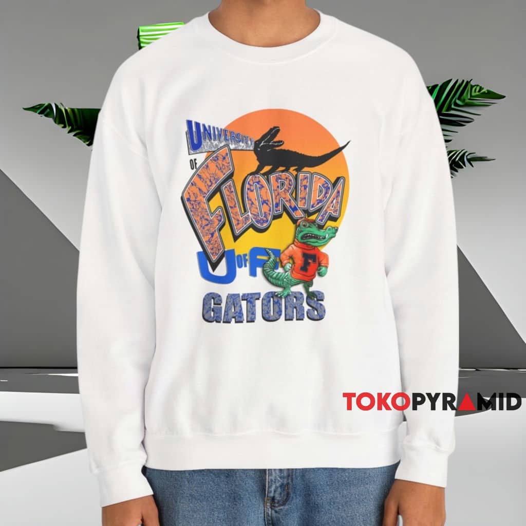 University Of Florida Gators Mascot Sunset Shirt White Sweatshirt University Of Florida Gators Mascot Sunset Shirt White Sweatshirt
