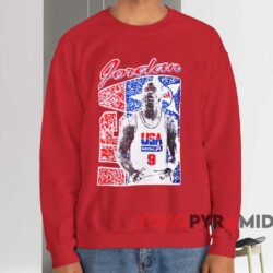 USA Basketball Michael Jordan Dream Team T-shirt 4 Usa Basketball Michael Jordan Dream Team T shirt Red Sweatshirt