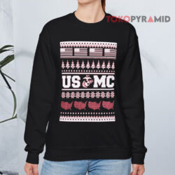 Usmc Ugly Christmas Black Sweatshirt