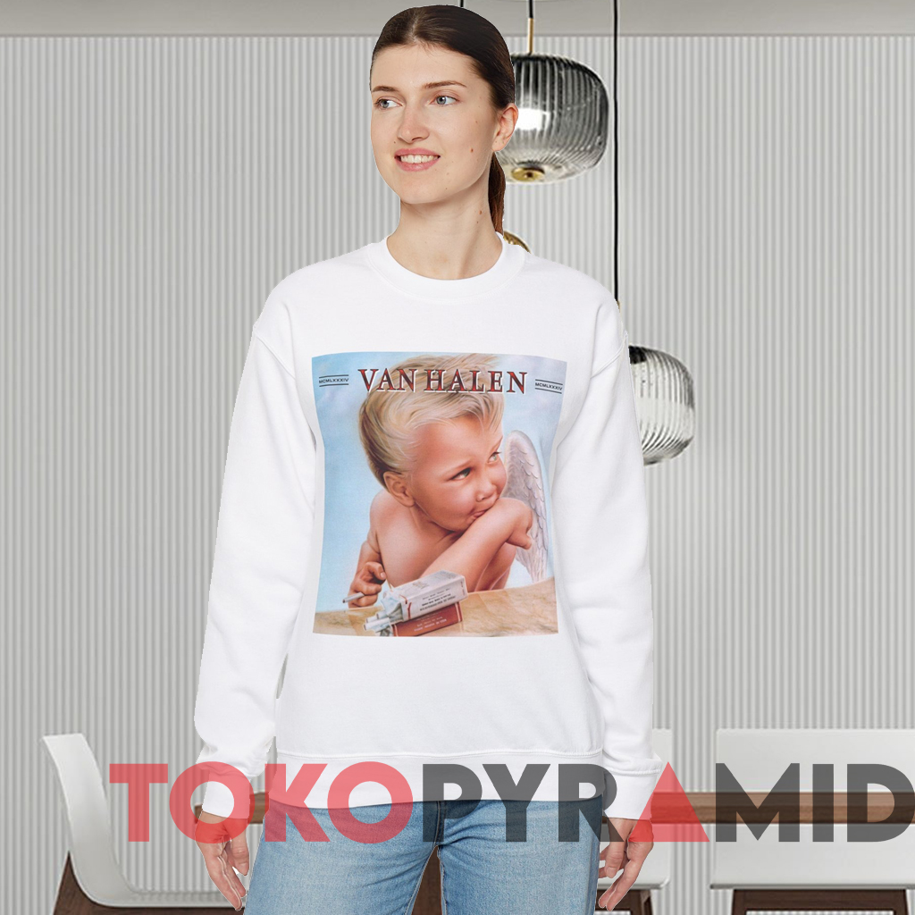 Tee-shirt Manches Longues Officiel Van Halen - Tournée 84 - Unisexe Bleu Marine