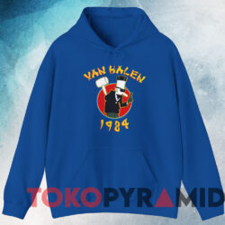 Van Halen 1984 Tour T shirt Blue Hoodie