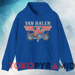 Van Halen Motorcycle T-shirt 3 Van Halen Motorcycle T shirt Blue Hoodie