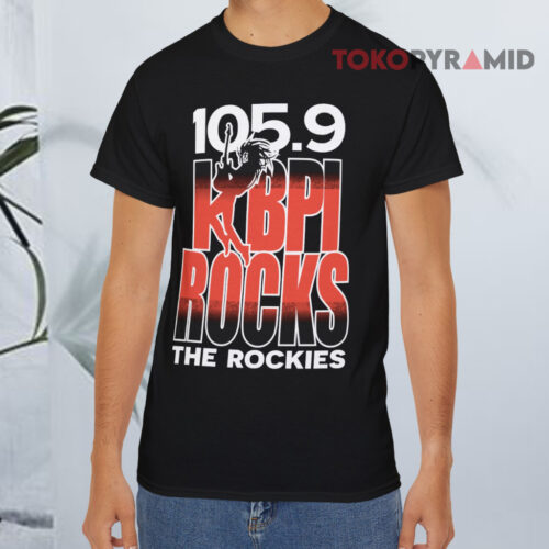 Vintage 105 9 Kbpi Rocks The Rockies Black T shirt