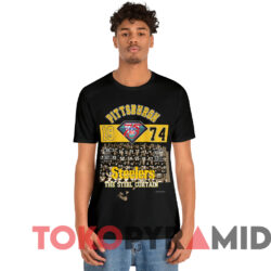 Vintage 1974 Pittsburgh Steelers The Steel Curtain T shirt Black T shirt