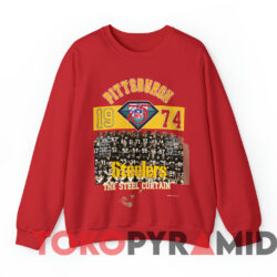 Vintage 1974 Pittsburgh Steelers The Steel Curtain T-shirt 3 Vintage 1974 Pittsburgh Steelers The Steel Curtain T shirt Red Sweatshirt