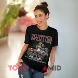Vintage 1977 Led Zeppelin In Concert And Beyond Black T shirt