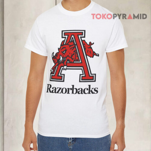 Vintage 1980s Arkansas Razorbacks White T shirt