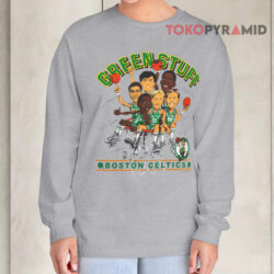 Vintage 1980s Boston Celtics Green Stuff Caricature Long sleeved