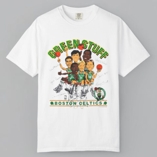 Vintage 1980s Boston Celtics Green Stuff Caricature T shirt