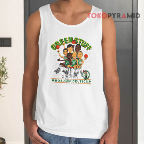 Vintage 1980s Boston Celtics Green Stuff Caricature Tank Top