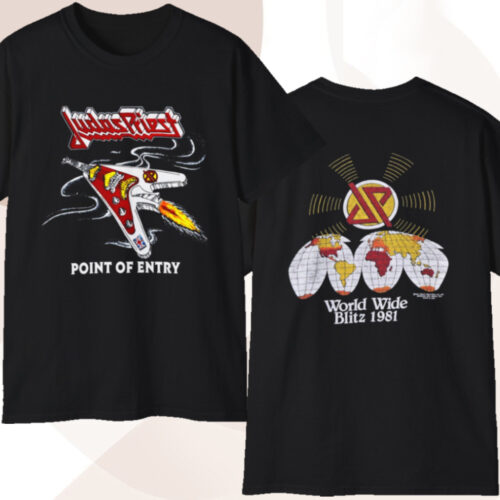 Vintage 1981 Judas Priest Point Of Entry Tour T shirt