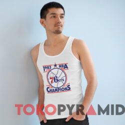 Vintage 1983 Philadelphia 76ers Nba Champions T shirt White TankTop