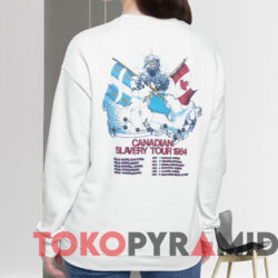 Vintage 1984 Iron Maiden Canadian Slavery Tour T shirt White Sweatshirt