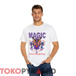Vintage 1987 88 Magic Johnson LA Lakers Back to Back Champions Tee White T shirt