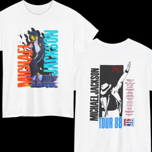 Vintage 1988 Michael Jackson Bad Tour Shirt Double sided