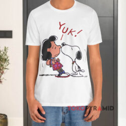 Vintage 1988 Peanuts Gang Snoopy Kissing Lucy Yuk White T shirt