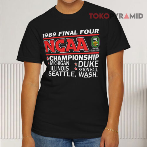 Vintage 1989 Final Four Ncaa Championship Black T shirt