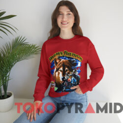 Vintage 1989 Harley Davidson The Lone Wolf T-shirt 3 Vintage 1989 Harley Davidson The Lone Wolf T shirt Red Sweatshirt