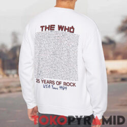 Vintage 1989 The Who 25th Anniversare The Kids Are Alright Tour 2-sided Shirt 4 Vintage 1989 The Who 25th Anniversare The Kids Are Alright Tour 2 sided Back Sweatshirt
