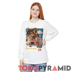 Vintage 1990 3D Emblem Truckers Only Wolf Survivors Shirt 3 Vintage 1990 3d Emblem Truckers Only Wolf Survivors Long Sleeve