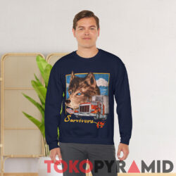Vintage 1990 3D Emblem Truckers Only Wolf Survivors Shirt 1 Vintage 1990 3d Emblem Truckers Only Wolf Survivors Sweatshirt