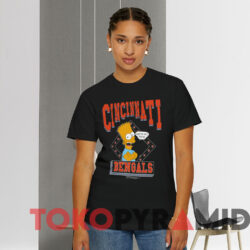 Vintage 1990 Bart Simpson Cincinnati Bengals T shirt Black T shirt