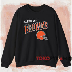 Vintage 1990 Cleveland Browns Logo 7 Shirt Black Sweatshirt