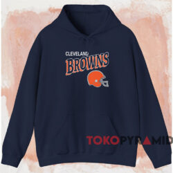 Vintage 1990 Cleveland Browns Logo 7 Shirt Navy Hoodie