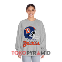 Vintage 1990 Denver Broncos Helmet Logo 7 Print Shirt 4 Vintage 1990 Denver Broncos Helmet Logo 7 Print Grey Sweatshirt
