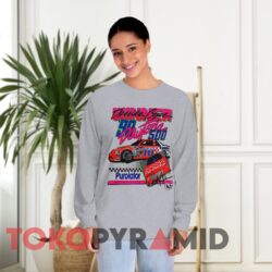 1990 Nascar Derrike Cope Neon Daytona 500 Winner T-shirt 4 Vintage 1990 Nascar Derrike Cope Neon Daytona 500 Winner Grey Long sleeved