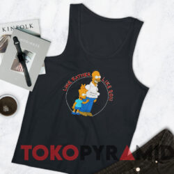 Vintage 1990 The Simpsons Like Father Like Son T shirt Black TankTop